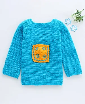 Rich Handknits Pullover Handknitted Sweater - Blue