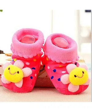 Flaunt Chic Sunflower Baby Socks - Pink