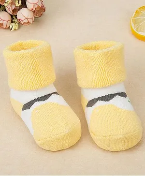 Flaunt Chic Printed Socks - Yellow