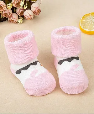 Flaunt Chic Printed Socks - Light Pink