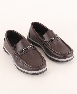 Cute Walk by Babyhug Party Loafers - Dark Brown