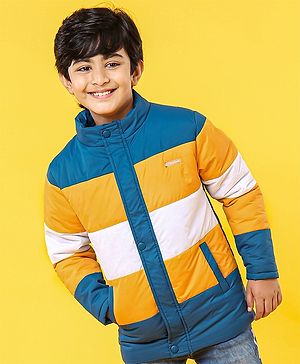 Pine Kids Full Sleeves Jackets with Color Block - Yellow