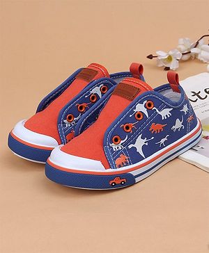 Cute Walk by Babyhug Casual Shoes Dino Print - Orange Blue