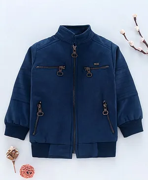 Noddy Full Sleeves Solid Jackets - Blue