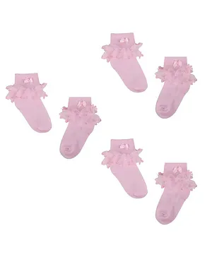 NEXT2SKIN Frill 3 Pairs Of Socks  - Pink