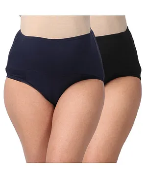 Morph Pack Of 2 Post Delivery Period Panties - Black & Navy Blue