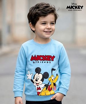 Babyhug Full Sleeve Sweatshirt Mickey & Friends Print - Blue