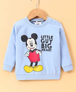 Babyhug Full Sleeves Sweatshirt Mickey Mouse Print - Blue