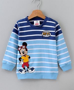 Babyhug Full Sleeve Disney Sweatshirt Mickey Mouse Print - Blue