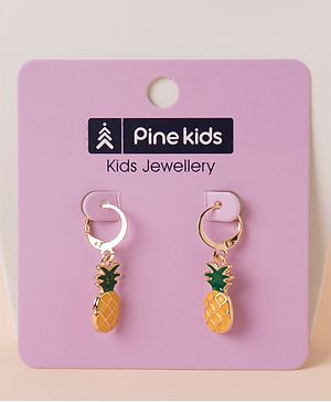 Pine Kids Pineapple Shaped Earrings - Yellow