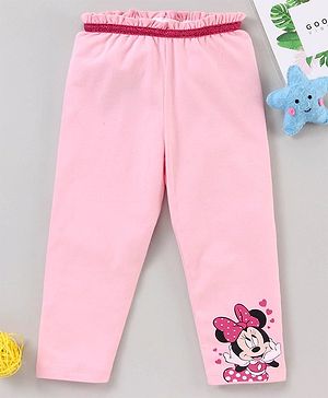 Babyhug Full Length Leggings Minnie Mouse Print - Pink
