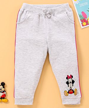 Babyhug Full Length Lounge Pant Mickey & Minnie Mouse Print - Grey