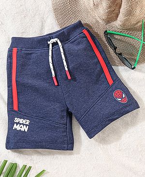 Babyhug Mid Thigh Shorts Spiderman Graphic - Blue