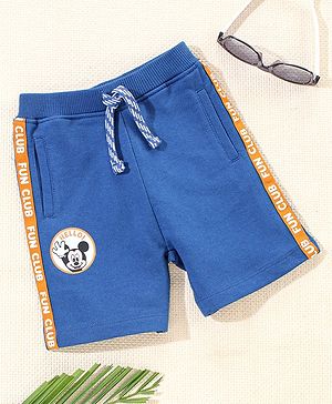 Babyhug Shorts Mickey Mouse Print - Blue