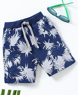 Babyhug Shorts Leaf Print - Blue