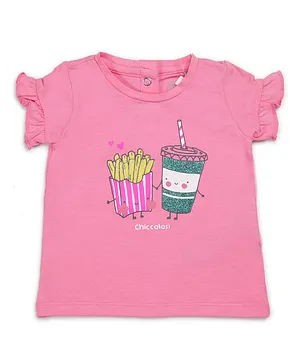 Chicco Short Sleeves T-Shirt Food Print - Pink