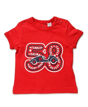 Chicoo Half Sleeves T-Shirt - Red