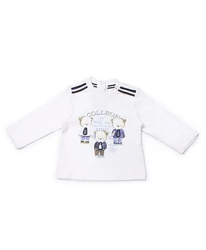 Chicco Full Sleeves T-Shirt Bear Print - White