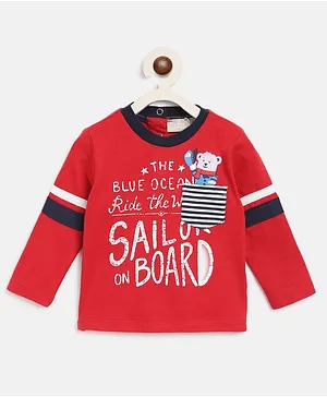 Chicco Long Sleeve T-Shirt With Text Print - Red