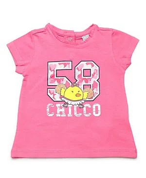 Chicco Half Sleeves T-Shirt With Graphic Print - Pink