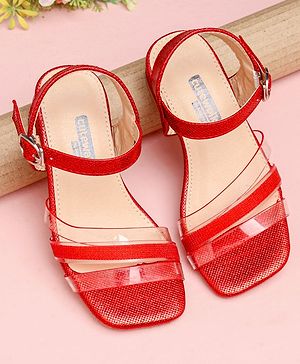 Cute Walk by Babyhug Shimmer Sandals - Dark Red