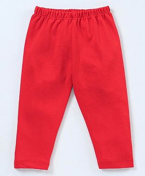 Babyhug Full Length Solid Pajamas - Red