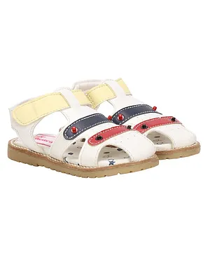 Buckled Up Velcro Closure Sandals - White