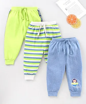 Babyhug Full Length Printed Lounge Pant Pack of 3 - Green Blue