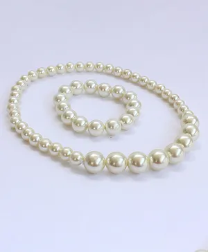 Milyra Necklace & Bracelet Pearls - White