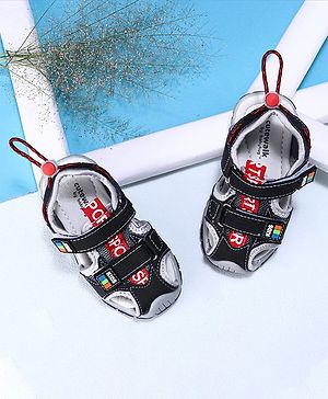 Cute Walk by Babyhug Sandals - Black Red