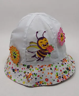 Kid-O-World Honeybee Patch Detailing Hat - White & Orange