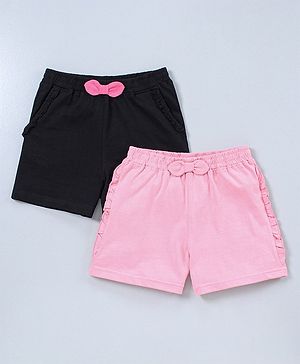 Pine Kids Organic Shorts Pack of 2 - Black Pink