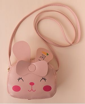 Babyhug Kitty Shaped Sling Bag - Peach