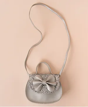 Babyhug Sling Bag with Bow Applique - Silver