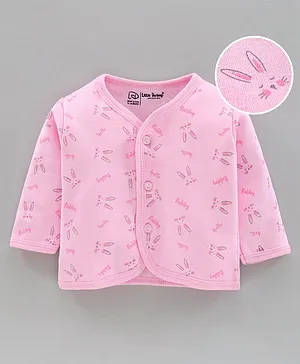 Little Darlings Full Sleeves Vest Teddy Print - Pink