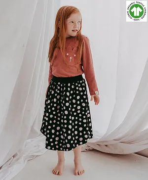 Turtle Dove Organic Cotton Full Sleeves Top with Front Pocket Bear Print - Brown