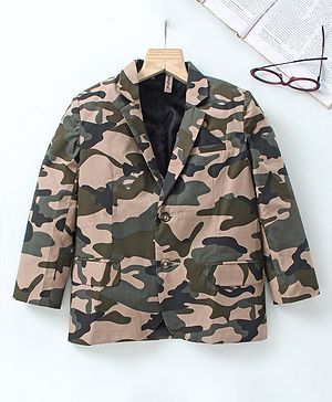 Babyhug Boys Full Sleeves Party Wear Blazer - Camouflage