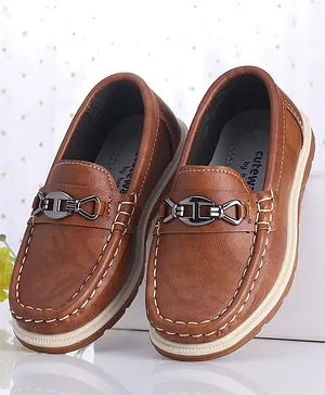 Cute Walk by Babyhug Party Wear Loafer Shoes - Brown
