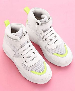Pine Kids High Ankle Casual Shoes - White Green