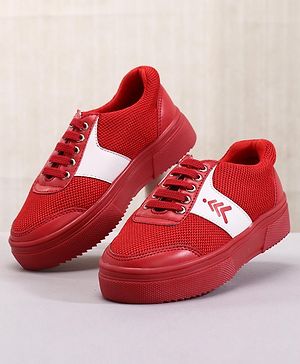 Pine Kids Casual Elasticated Lace Closure Chunky Shoes - Red