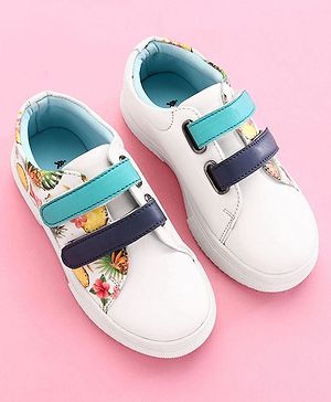 Pine Kids Casual Shoes Floral Print - White