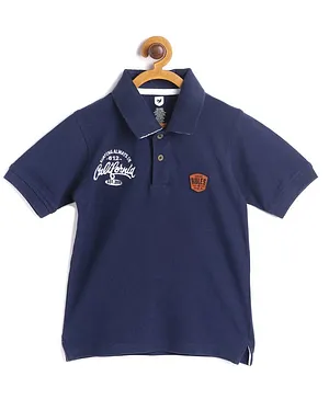 612 League Half Sleeves Embroidery Detailing Polo Tee - Navy Blue