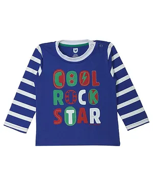 612 League Full Sleeves Cool Rock Star Printed Tee - Royal Blue