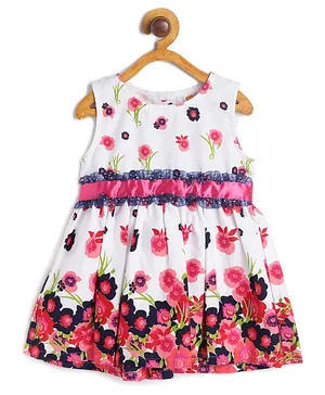 612 League Sleeveless Floral Print Dress - Pink