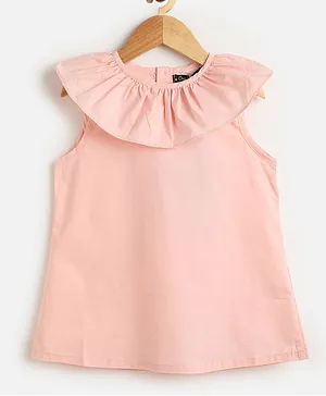 One Friday Cap Sleeves Solid Top - Pink