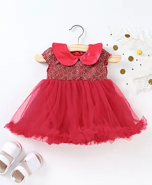 Mark & Mia Sleeveless Frock Style Onesie - Red