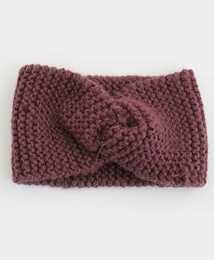 Woonie Handmade Woolen Twisted Headband - Purple