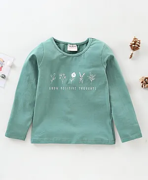 Lazy Bones Full Sleeves Top Floral Print - Green