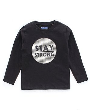 Pine Kids Full Sleeves Bio Wash Tee - Black