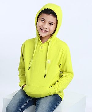 Pine Kids Full Sleeves Hooded Sweatshirt - Lime Green